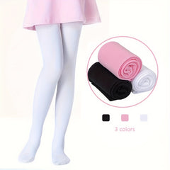 3 Pairs Girl's Ballet Dance Socks Breathable Knitted Pantyhose Kid's Stockings