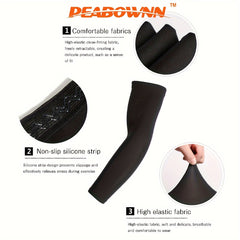 Peabownn Sports Compression Arm Sleeves, UV Protection & Anti Slip Arm Sleeves