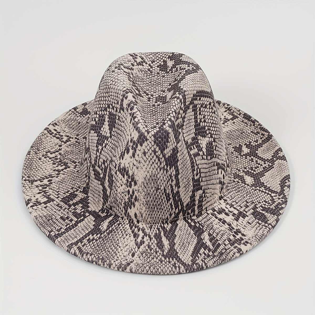 Vintage Fedora Cap Snake Pattern Warm Jazz Hat