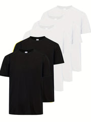 5pcs Men's Breathable Quick Drying Workout T Shirt Stay Comfortable