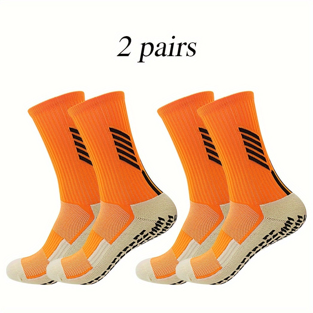 2 Pairs Non Slip Breathable Soccer Socks