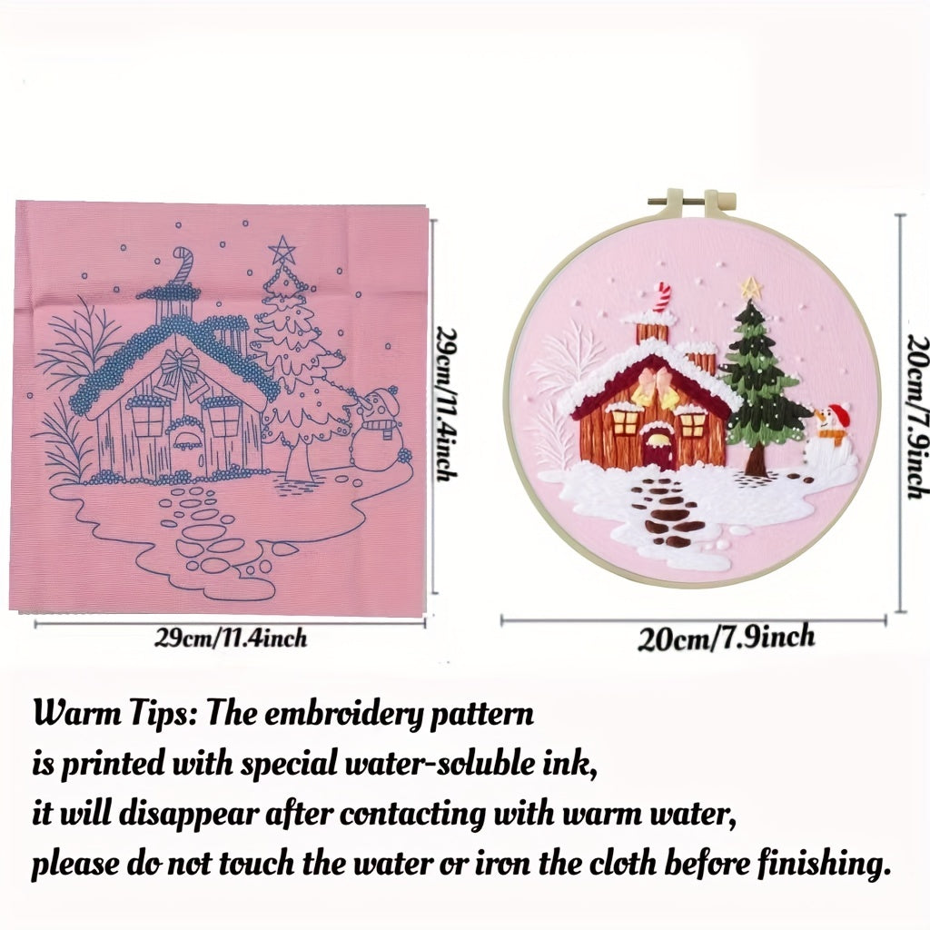 Christmas Embroidery Kit 3D Starter Merry Christmas Cross Stitch Kits