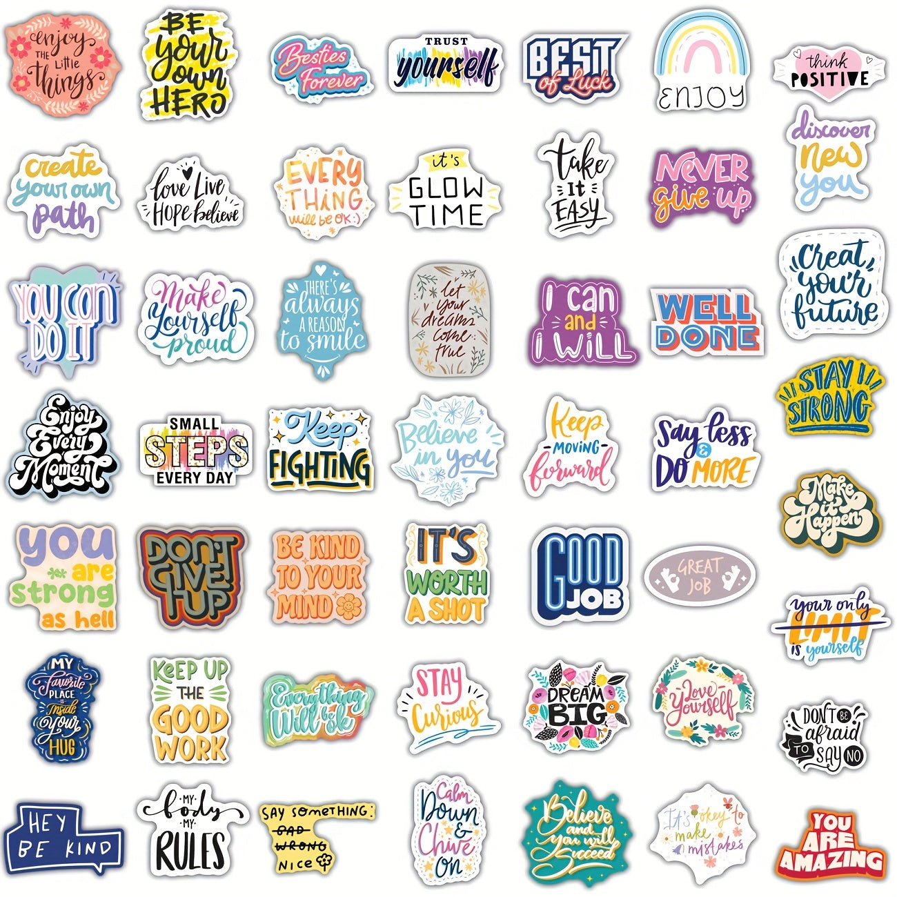 100pcs Inspirational Stickers Pack Positive Vinyl Quote Stickers