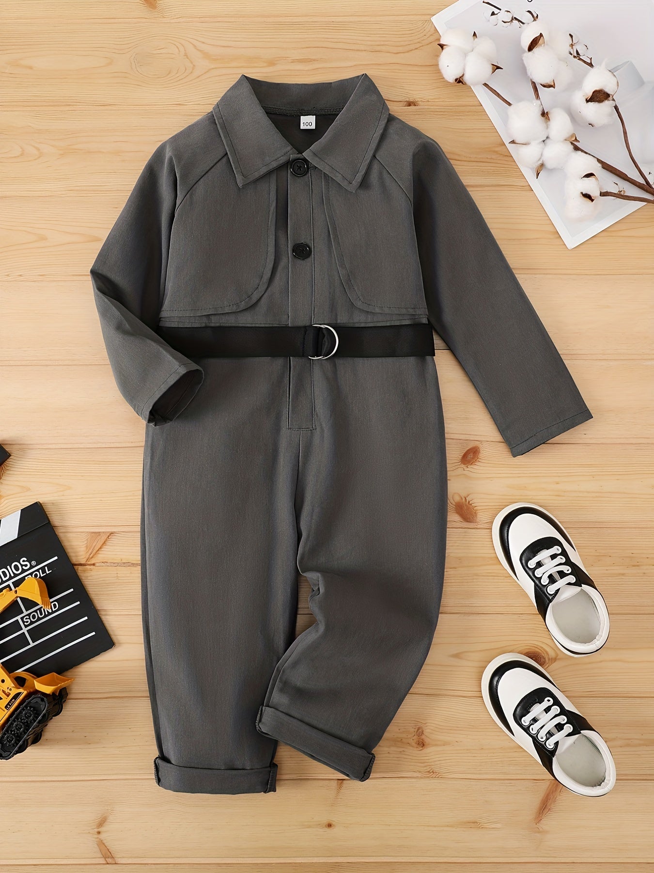 Toddler Boy's Cargo Jumpsuit with Belt