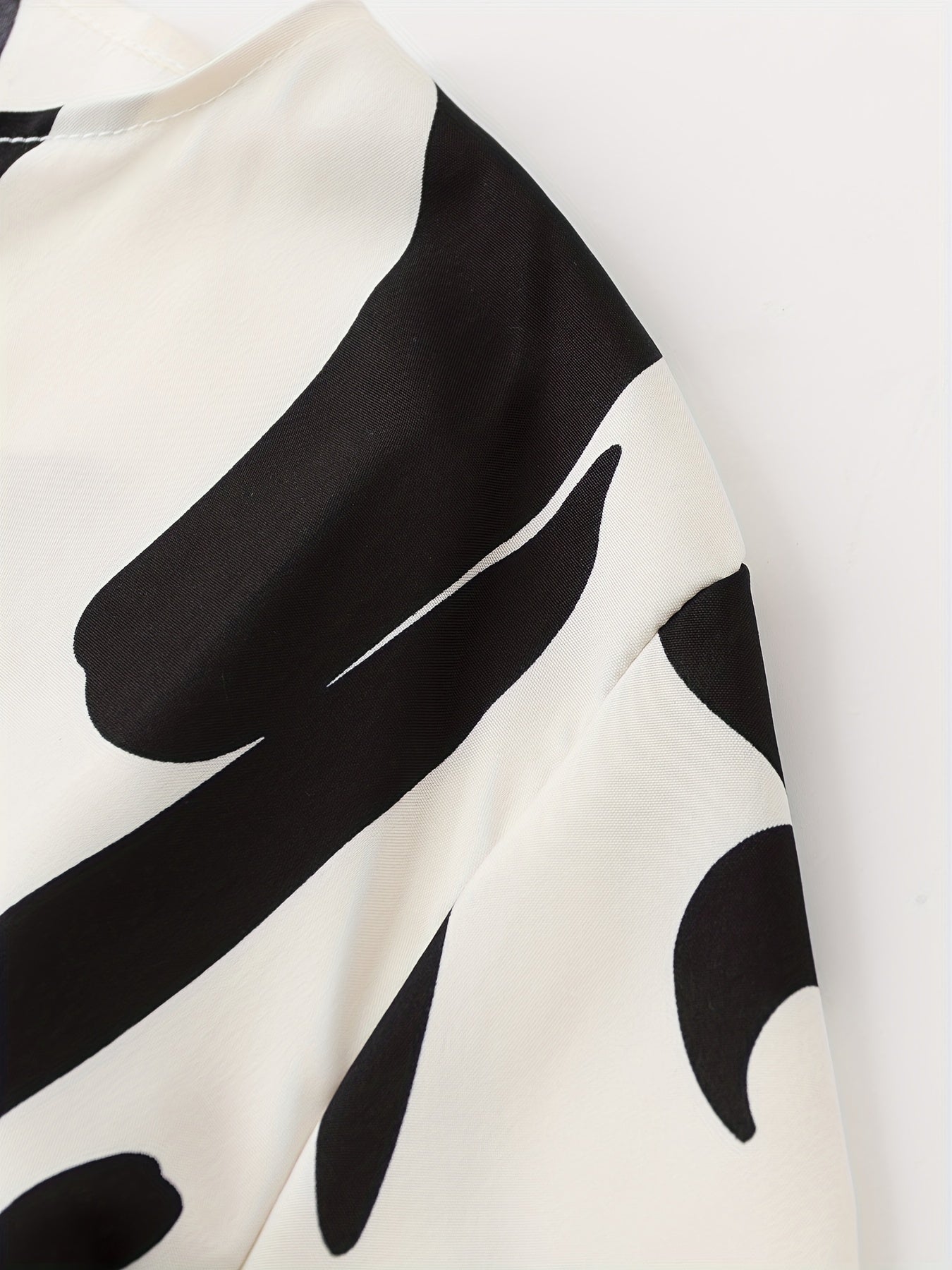 Casual Blouse Women's Plus Brush Print Long Sleeve