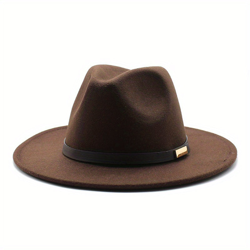 Men's Vintage Cowboy Hat Big Brim Felt Top Hat Jazz Hat