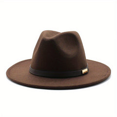 Men's Vintage Cowboy Hat Big Brim Felt Top Hat Jazz Hat