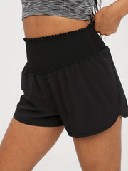 Shirred Ruffle Trim Shorts for Women