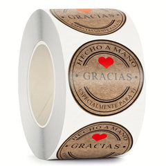 500pcs Spanish Thank You Label Stickers for DIY Albums & Decoration