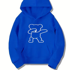 Hip Hop Bear Print Boys Hoodie for Spring Fall