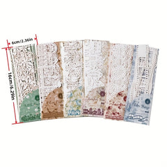 5pcs Long Strip Lace Paper Holiday Series Hand Curtains