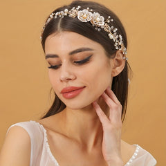 Faux Pearl Flower Bridal Headband Wedding Hair Accessories Jewelry