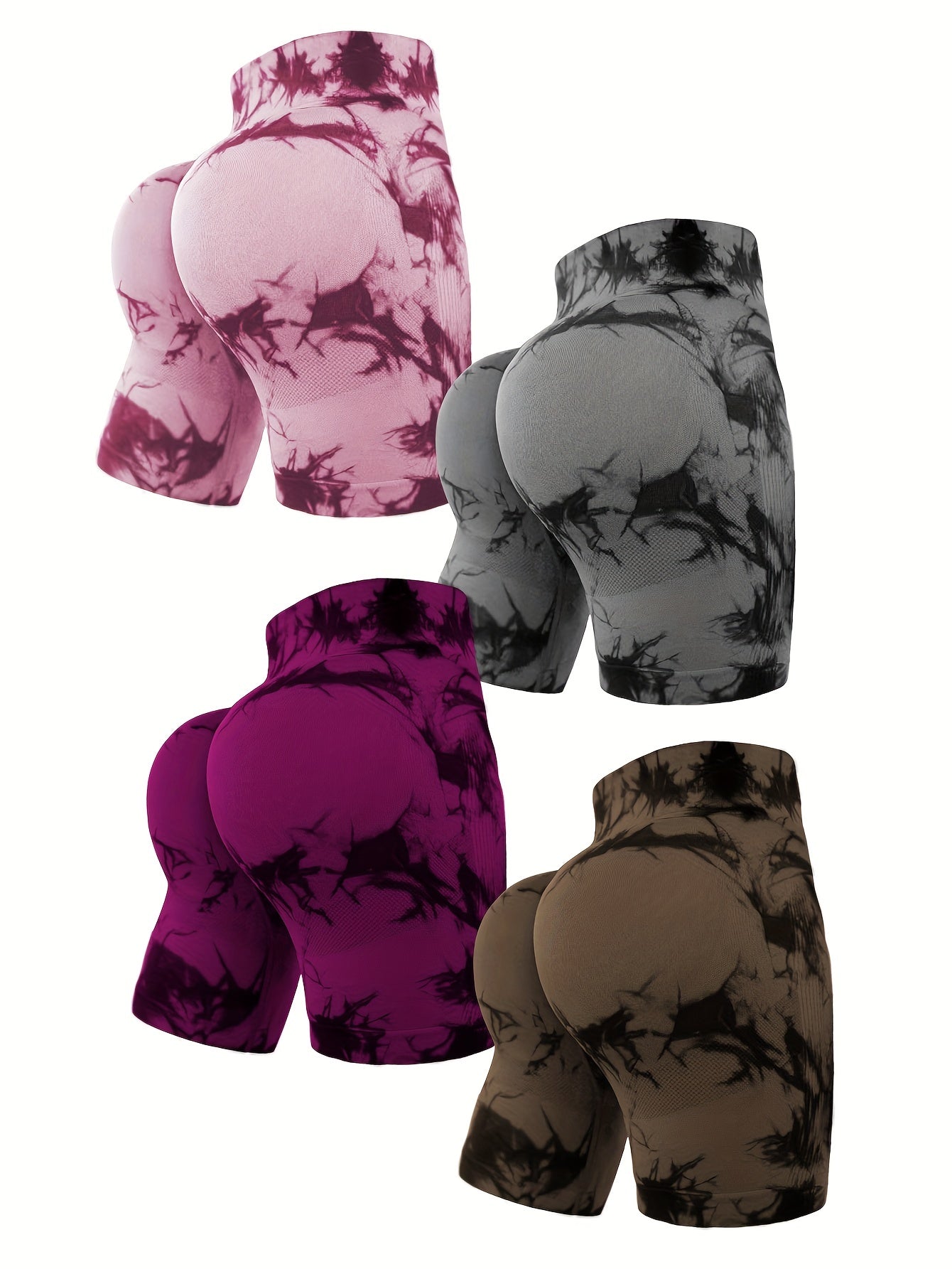 Tie Dye Yoga Sports Shorts Women's Fitness Tight Shorts