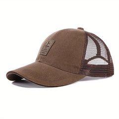 Men's Mesh Baseball Cap Sun Protection Outdoor Fishing Peaked Trucker Hat