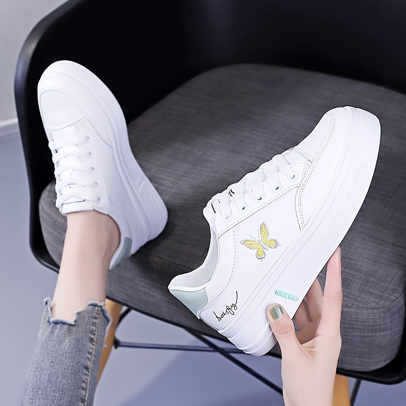 Women's Butterfly Pattern Low Skate Shoes Casual Sneakers