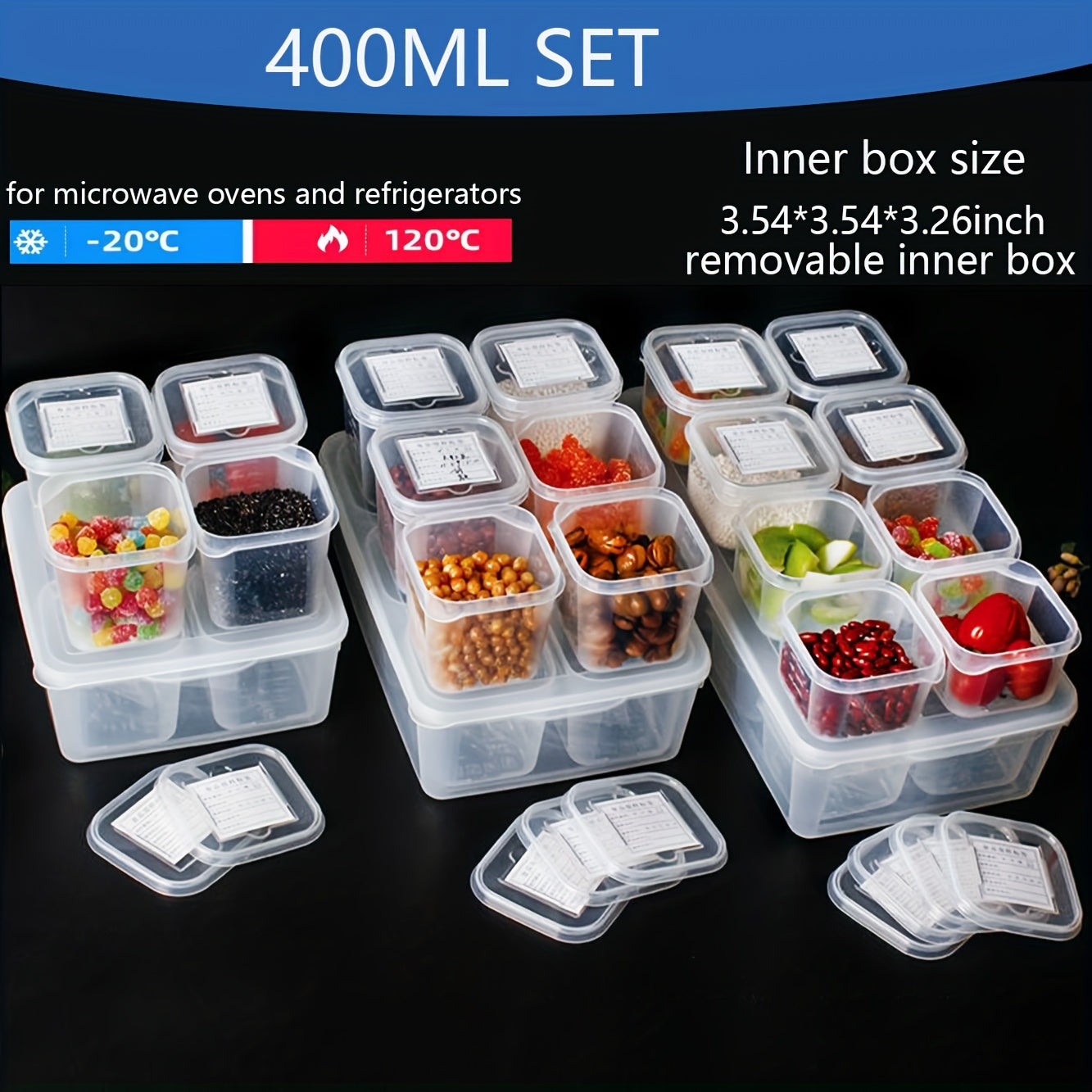 2pcs Refrigerator Organizer Bins Food Storage Stackable Keeper Kitchen