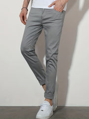 Slim Fit Casual Pants Men's Stretch Mid Pants Fall Winter