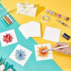 50pcs Painting Paper Sheets 10x10cm Square Craft Supplies Set