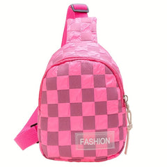 Kids Plaid Small Chest Bag for Girls