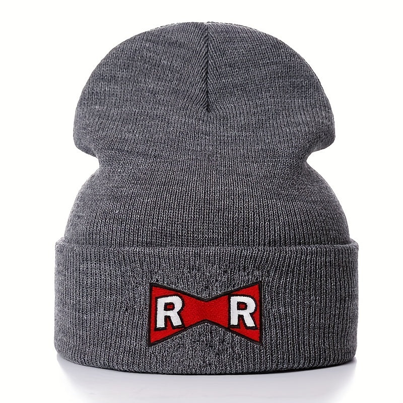 Sport Knit Beanie Hat Cartoon Anime Letter R Embroidery Winter Ski Cold Hat