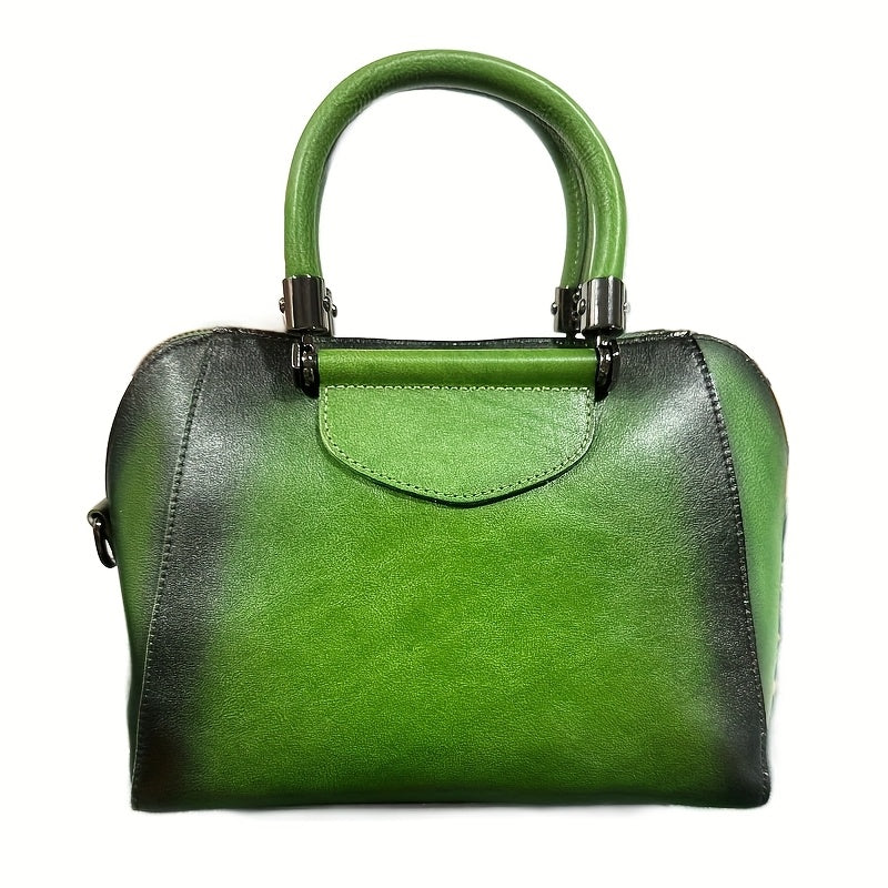 Vintage Green Leather Women's Handbag & Crossbody Bag