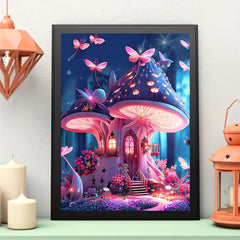 Fairy Mushroom House Canvas Painting Poster Prints Home Wall Decoration