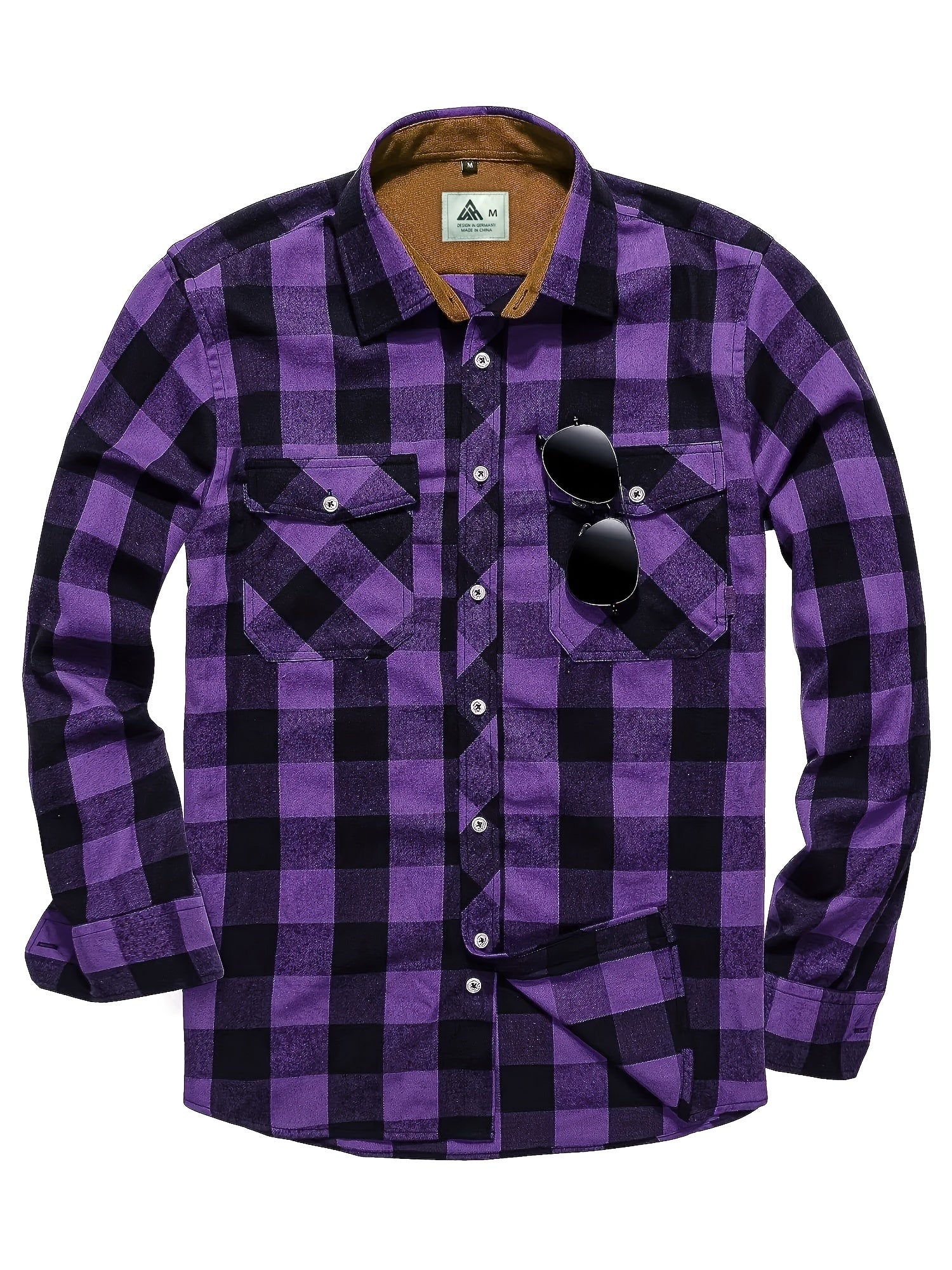 Men's Flannel Plaid Shirt Retro Button Down Long Sleeve