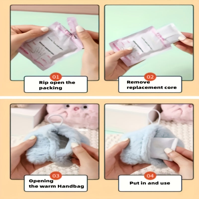 Cartoon Self-heating Hand Warmer Mini Plush Bag