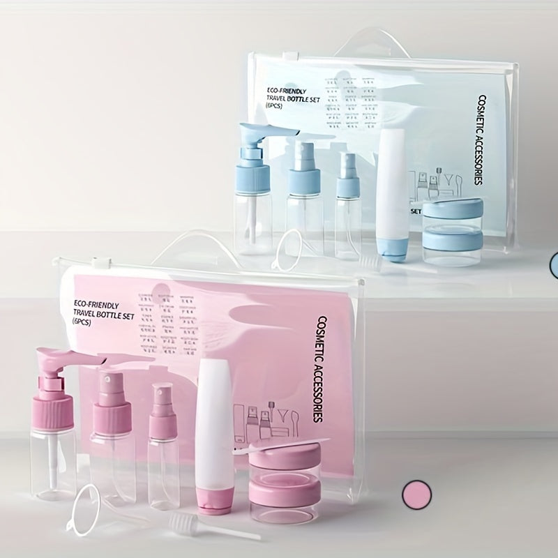 9pcs Travel Storage Set Portable Sub Bottle Cosmetics Shampoo Emulsion
