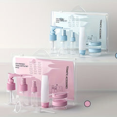 9pcs Travel Storage Set Portable Sub Bottle Cosmetics Shampoo Emulsion