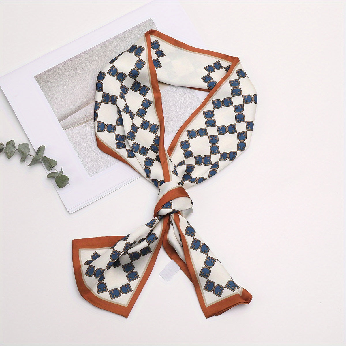 Small Tie Scarf Womens Rhombic Lattice Weekend Casual