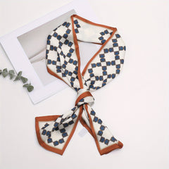 Small Tie Scarf Womens Rhombic Lattice Weekend Casual