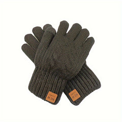 Plush Lining Winter Touch Screen Gloves For Men