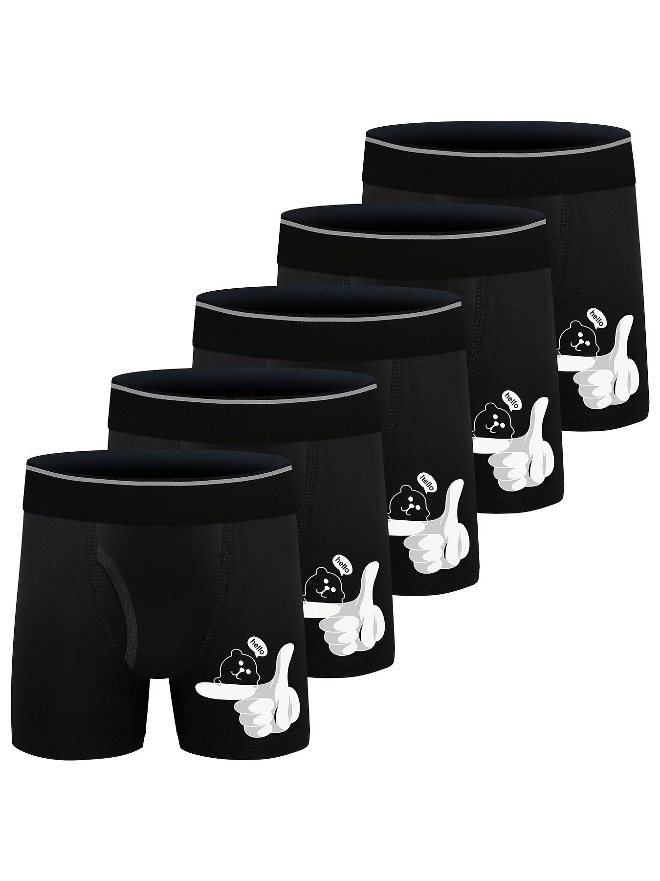 5pcs Boys Teen Cartoon Boxer Briefs Underwear Clothes