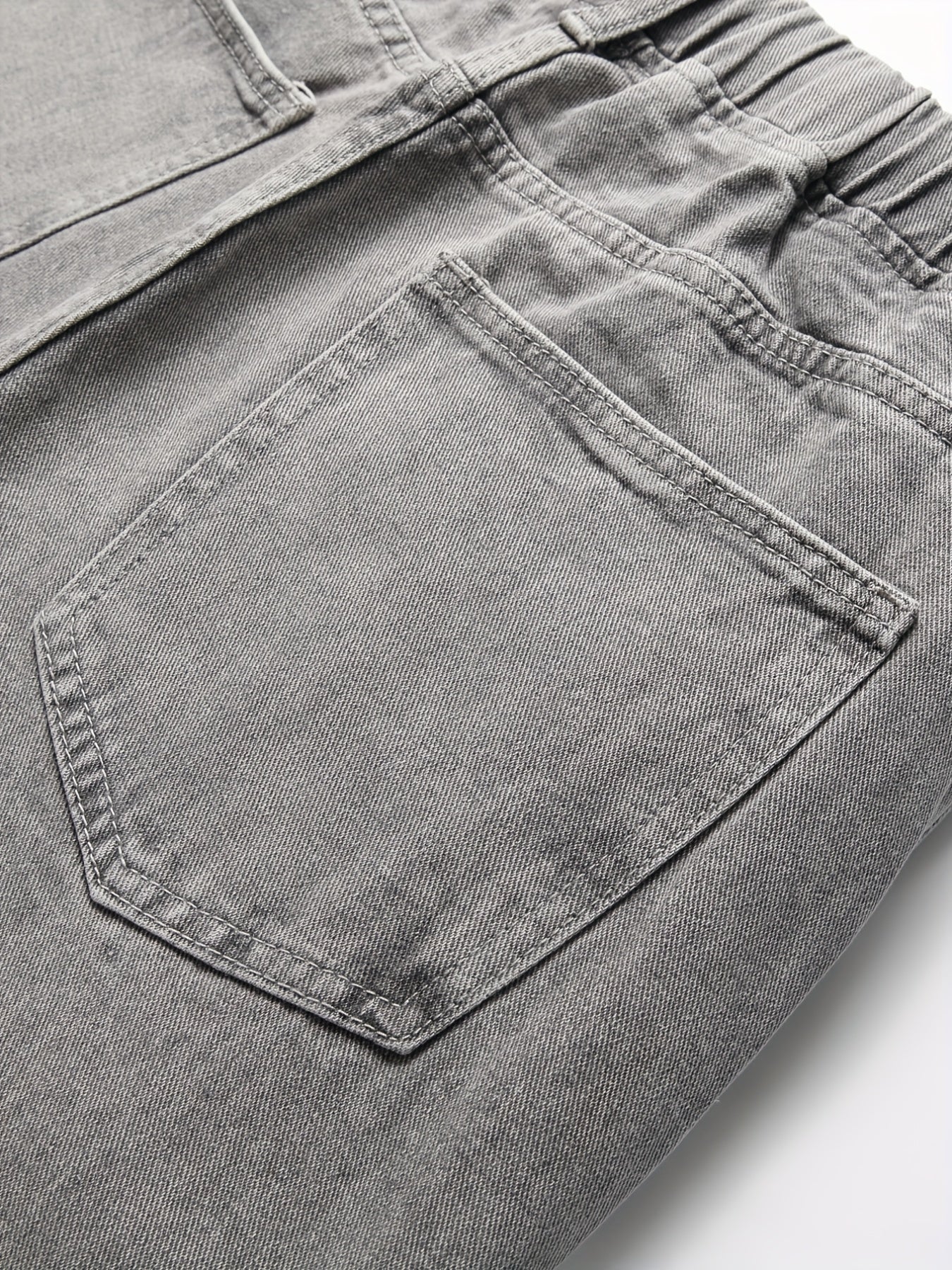 Men's Drawstring Jeans Men's Casual Street Style Straight Leg Denim Pants