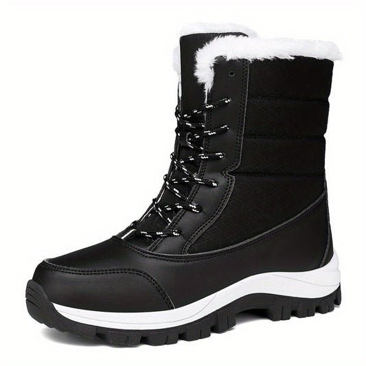 Winter High Top Snow Boots Plus Velvet Warm Outdoor Anti-skid Women's Boots