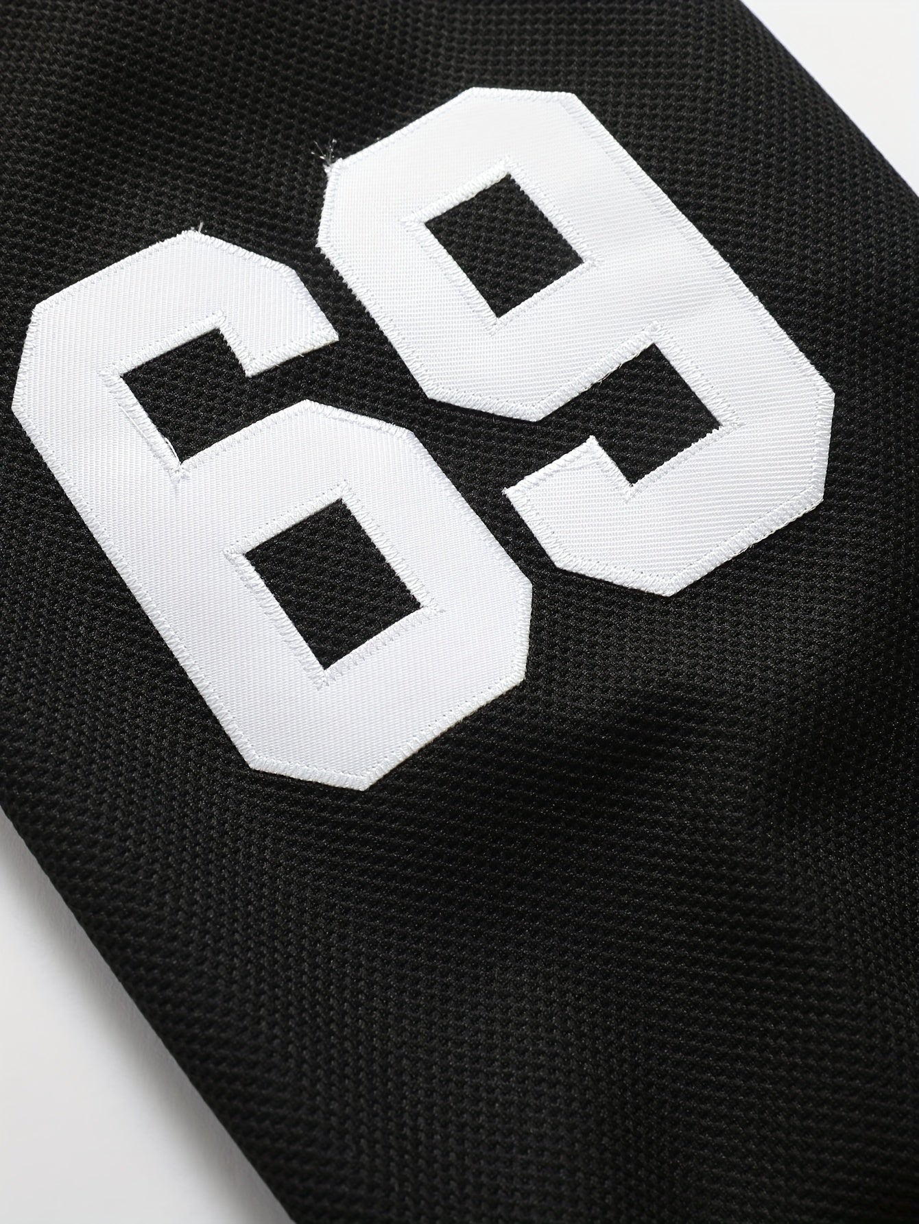 Men's #69 Embroidery Ice Hockey Jersey Vintage V Neck Long Sleeve Uniform