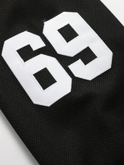 Men's #69 Embroidery Ice Hockey Jersey Vintage V Neck Long Sleeve Uniform