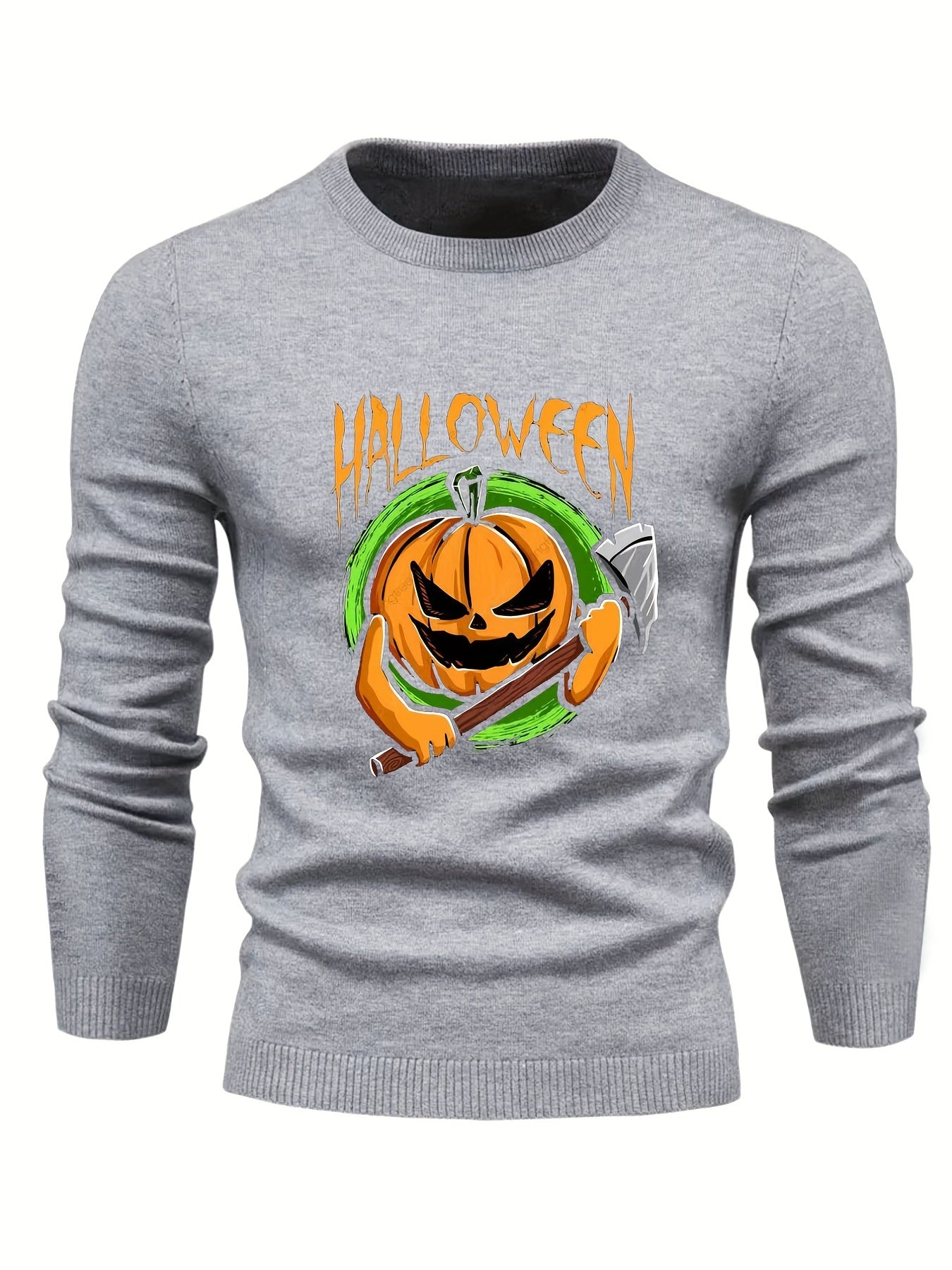 Jack O Lantern Slim Fit Pumpkin Sweater for Men