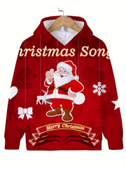 Kids Santa Claus Pattern Hooded Sweatshirt for Christmas Party