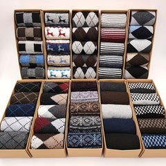 5 Pairs Men's Winter Warm Business Crew Socks