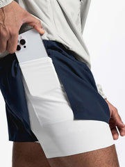 Men's High Stretch Sports Shorts with Zipper Pocket