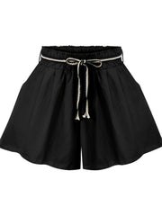 Wide Leg Shorts Casual Tie Waist Summer Shorts Women's Clothing