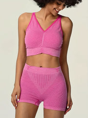 Striped Textured Bra & Panties Set