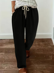 Casual Pants Women's High Rise Loose Fit Trousers With Pockets