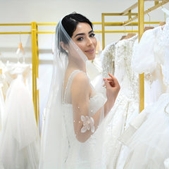 3D Floral Bridal Veil Headpiece Hand Wash Wedding Accessory