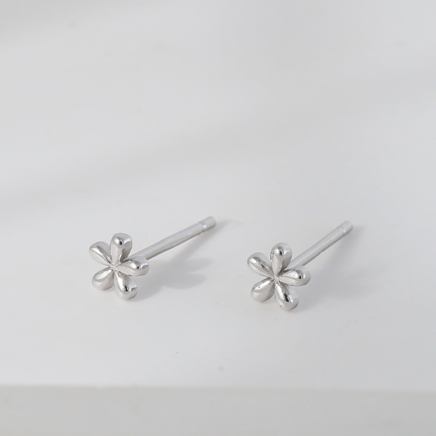 925 Silver Flower Stud Earrings for Teen Girls