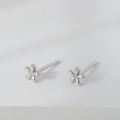 925 Silver Flower Stud Earrings for Teen Girls