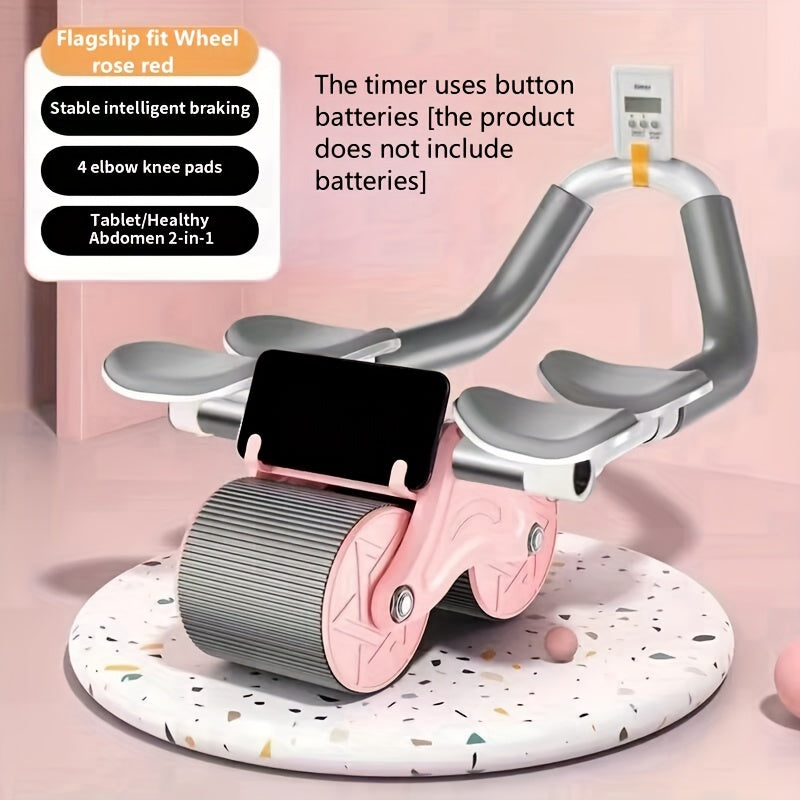 Ab Exercise Wheel Auto Rebound Elbow Support Ab Roller
