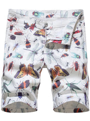 Creative Insect Print Denim Shorts for Men